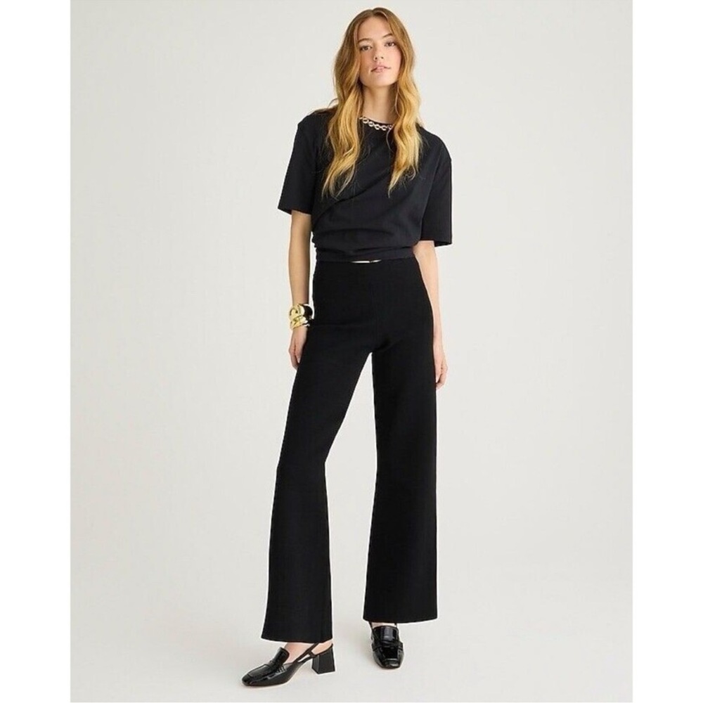 J.crew Delaney wide legged sweater pant black petite small NWT